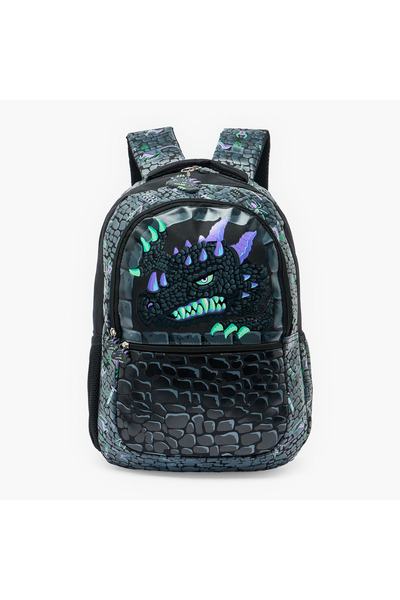Lifestyle Dragon Print Backpack for Boys 8-13 Years with Padded Shoulder Stra...