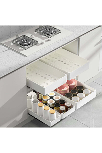 Vivendo Set 3 sertare cu glisiere autoadezive soft-close, extragere totala, s...
