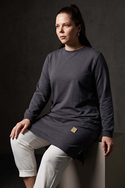 KADO OUTLET Basic Rahat Kalıp Uzun Kadın Tunik