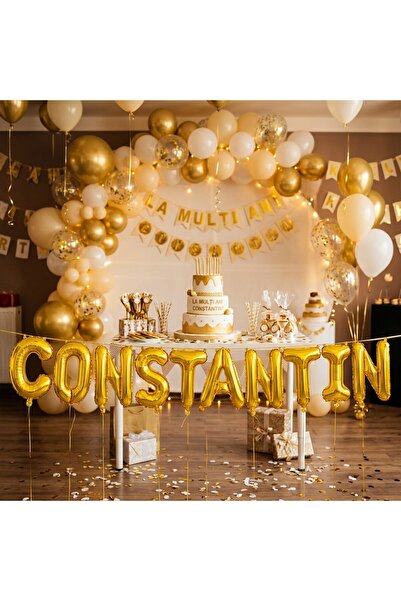 Bibilel Metallic Foil Balloons, Bibilel, CONSTANTIN Top Bottom Set , Helium o...
