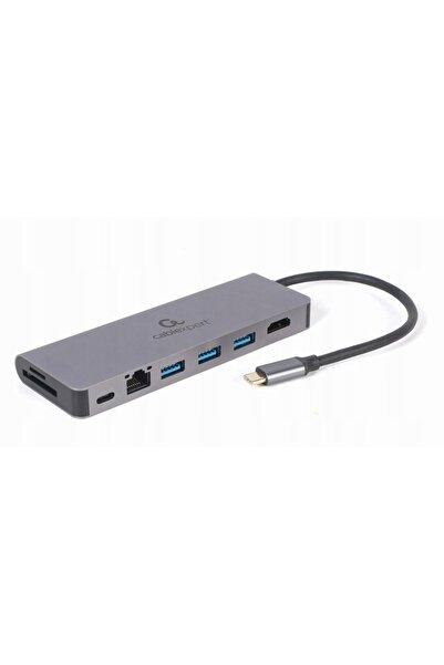 Gembird Adaptor USB-C masculin pentru Hub 3.0 + HDMI + PD + cititor de cardur...