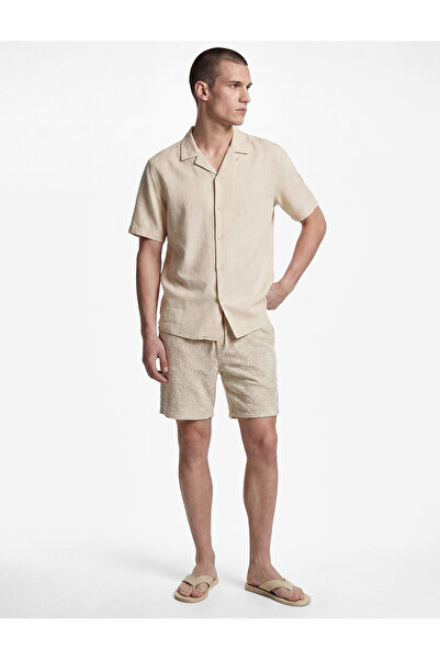 Koton Patterned Shorts with Pockets and Tie Waist