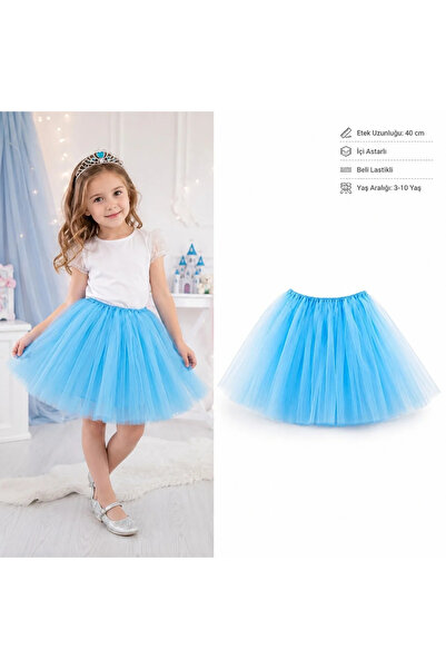 magicool Blue Children's Tutu Skirt – Lined Princess Skirt for Ages 3-10