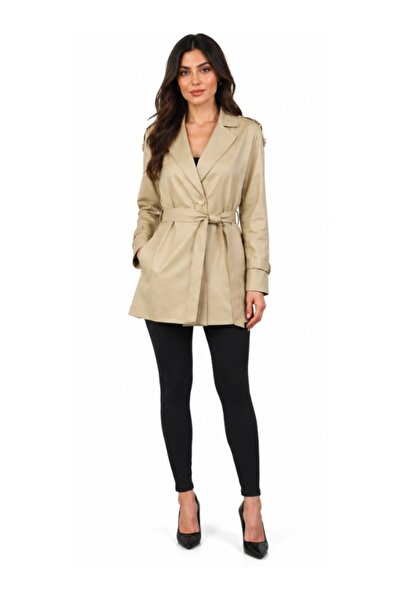 The Grade Double-Breasted Women's Trench Coat, Belted Epaulet Trench Coat Jac...