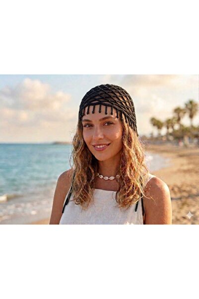 CLOVER JEWELRY Handmade Mesh Knitted Summer Beret – Hair Accessory, Beach Hat