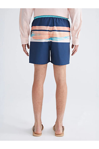 LC Waikiki Navy Blue Short Length Patterned Men's Swim Shorts
