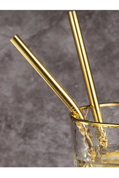 Genel Markalar Gold Paslanmaz Çelik Pipet 2li Set Ve Temizleme Fırçası Altın ...