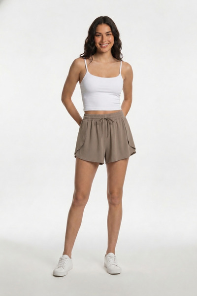 COTTONLAB Light Brown Relax Cut Tights Sports Shorts