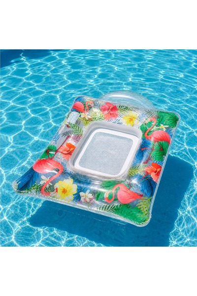 RXH Saltea Gonflabila 110x100cm, Tip Scaun cu Spătar și Plasă, Model Tropical...