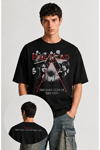 Fuddy Moda Unisex Oversize Pink Floyd the Dark Side of the Moon Printed Crew ...