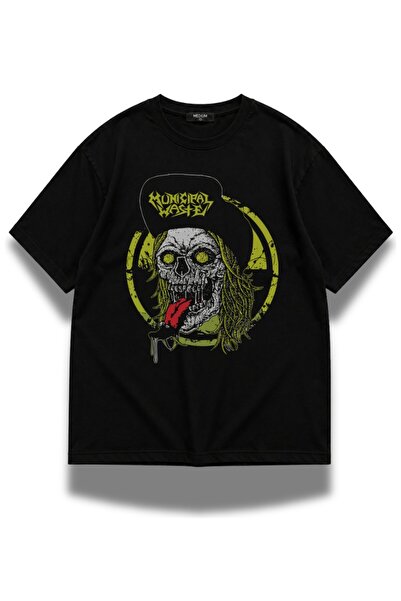 Fuddy Moda Tricou unisex cu imprimeu Municipal Waste, tricou supradimensionat...
