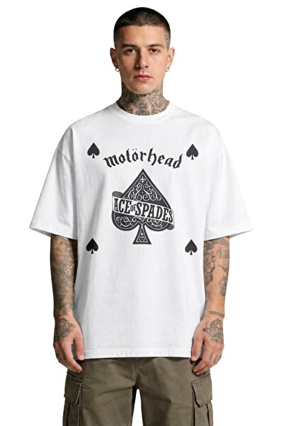 Fuddy Moda Μπλουζάκι Unisex Motörhead Ace of Spades με στάμπα, Υπερμεγέθη μπλ...