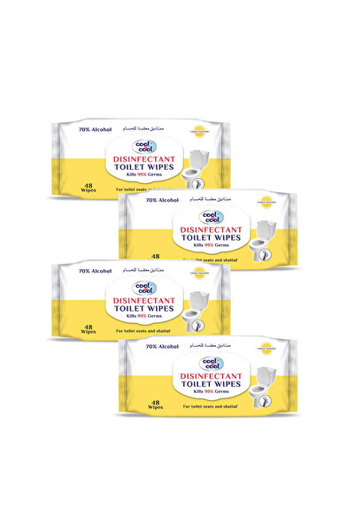 COOL & COOL Disinfectant Toilet Wipes 48's (Pack of 4) – Powerful Bathroom Cl...