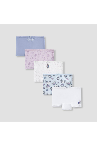 Juniors Pack of 5 Cotton Briefs with Unicorn Print