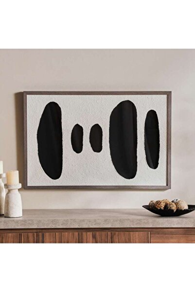 PAN HOME لوحة جدارية زجاجية مؤطرة مصنوعة يدويًا مقاس 60×90 سم - أسود