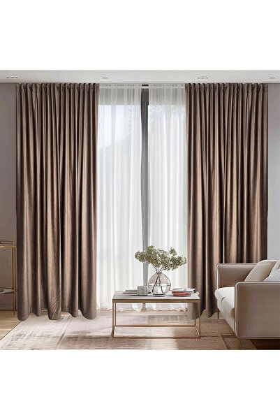 ArasyaHome Draperie de Catifea Semi-Opaca 70% Bej