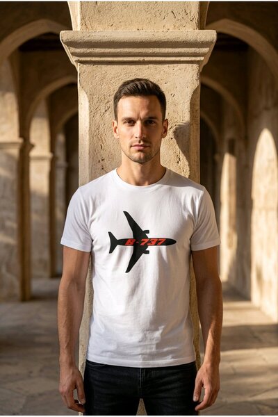 Havacı Uçuş Dünyası B737 Avion T-shirt od pamuka sa printom