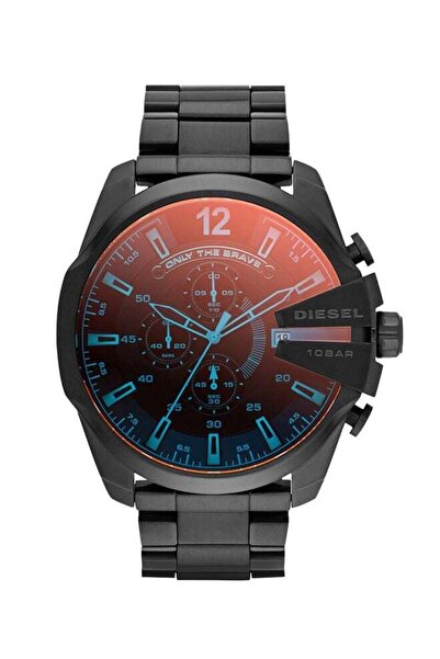 Diesel German Men Mega Chief Round Shape Stainless Steel Chronograph Wrist Wa...
