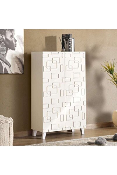 PAN HOME Nevada Shoe Rack 20 Pairs With 2 Door - White