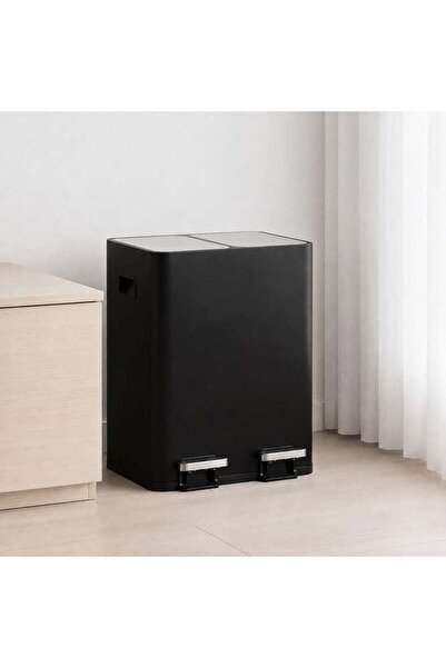 PAN HOME Wayne Dual Soft Close And Finger Print Proof Pedal Bin 42x38x48.4cm ...