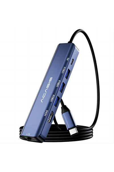 Acasis 6in1 USB-C Hub 4K@60Hz HDMI, 3x USB 3.0, Gigabit LAN, 100W PD (AC-DS7HN6)