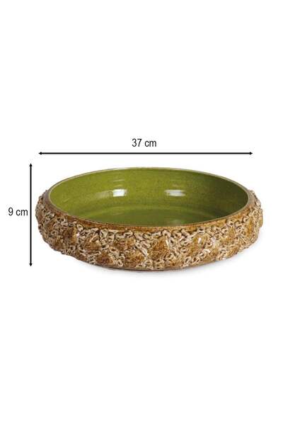 rinart Embossed Patterned Porcelain Salad Bowl 33X8 cm - Modern Tableware Pre...