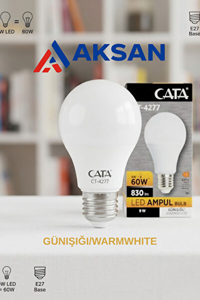 Cata CT-4277 9W E27 Duy Günışığı Led Ampul 3200K 830 Lümen ( Tekli, 5'li, 10'...