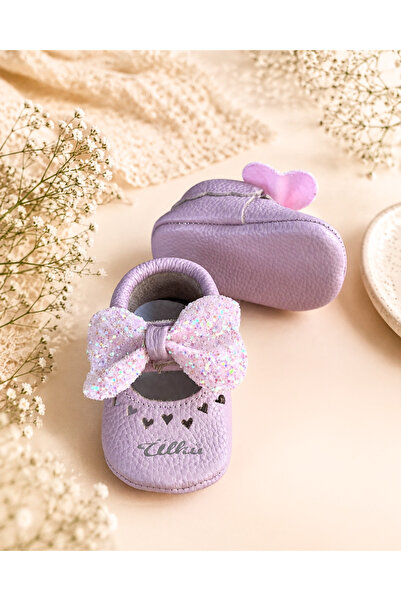 Viela Gift Atelier Kişiye Özel İsim Yazılı Bebek Makosen Deri Ayakkabı - Fiyo...