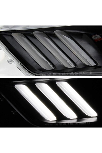Alayjah 2015 2016 2017 Ford Mustang [HID/Xenon] DRL LED Tube Projector Black ...