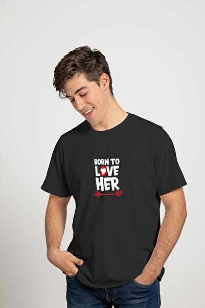 iLovePrints Μπλούζα Valentine Bold Born to Love Her