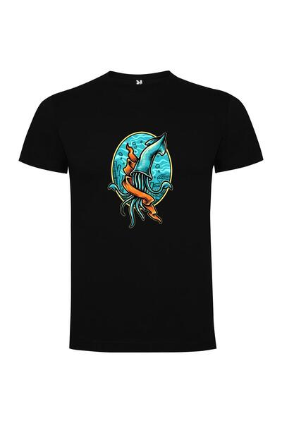 iLovePrints Orange-Necked Tentacle Monster Tshirt