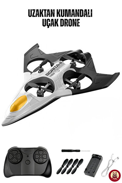 giffy Uzaktan Kumandalı Jet Uçağı Drone Işıklı Şarjlı Takla Atabilen 360° Dön...