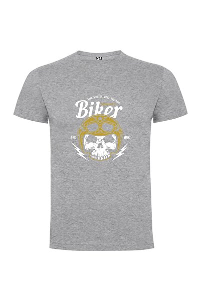 iLovePrints Skull Biker Helmet Tshirt