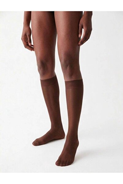 DÜVEN Matte 20 Den Thin Semi-Transparent Toe-To-Toe Knee-Length Pantyhose Soc...