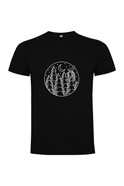 iLovePrints Night Forest Illustration Tshirt