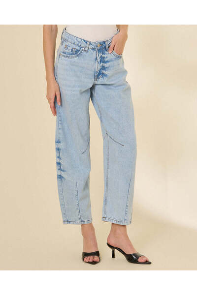 REDTAG Women Blue Barrel Jeans