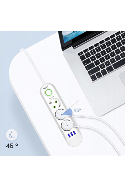 OEM Prelungitor Multifuncțional 3 Prize + 3 USB 2m Control Individual Negru/Alb