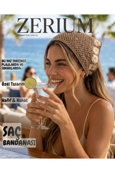 ZERİUM Women's Knitwear Hair Bandana Bohemian Summer and Beach Fashion Cream ...