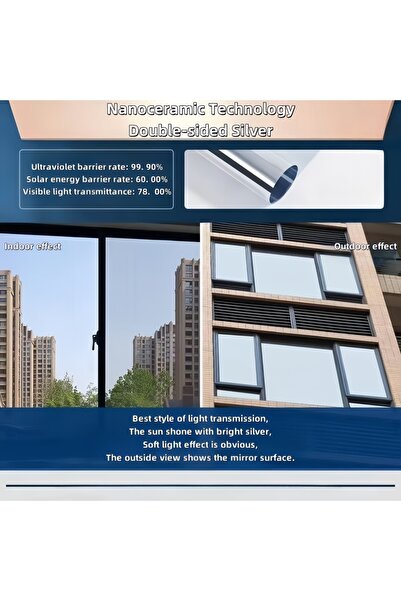 Choice38 40Cmx100Cm Smy Heat-Insulating Window Film, Daytime One-Way Privacy ...