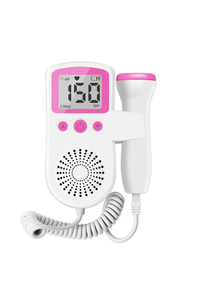 Choice Pink 3.0MHz LCD Fetal Doppler Baby Prenatal Heart Rate Detector Home S...