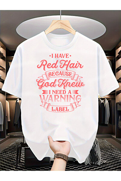 LİNA06 Funny Redhead T-Shirt - "I Have Because God Knows" Bold Pink Lettering...