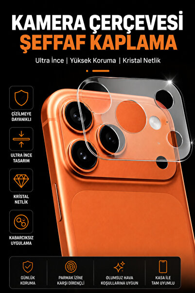 Powerfox iPhone 17 Pro Max Compatible Camera Lens Frame Protector Transparent...