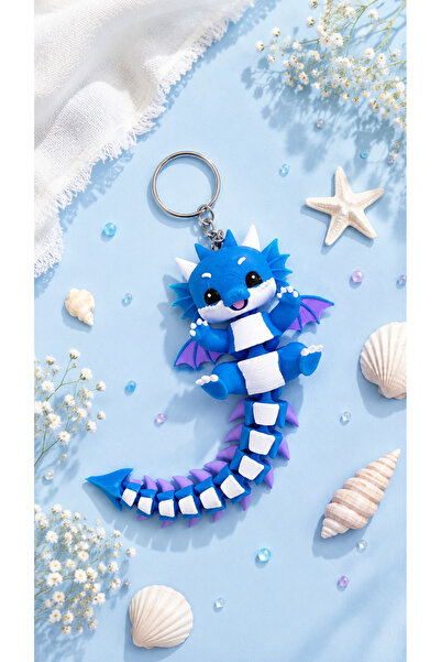 senayartstudio 🐉 💙   Cute Blue Dragon Keychain |   Kawaii Bag Ornament ✨ 🔑