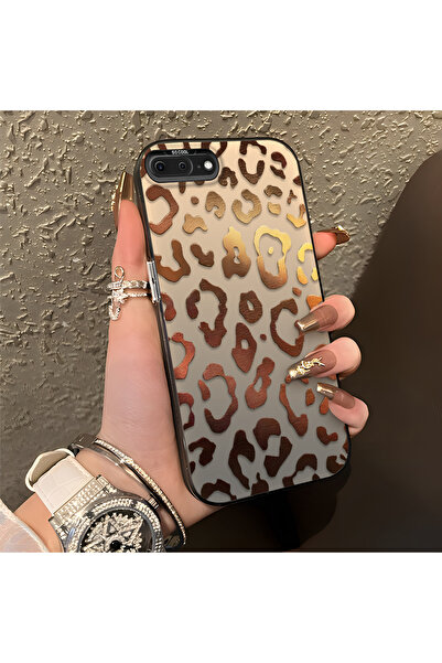 SLIMFELT iPhone 7 Plus/8 Plus Uyumlu Lüks çok yönlü leopar desenli kılıf, zar...