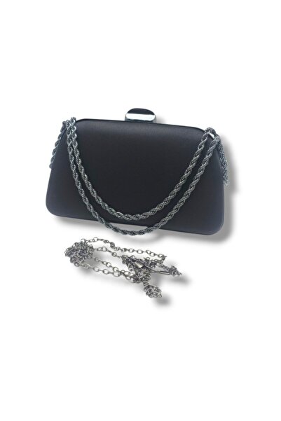 VAROL ÇANTA Varol 760-26 Satin Glitter Steel Case Evening Dress Bag