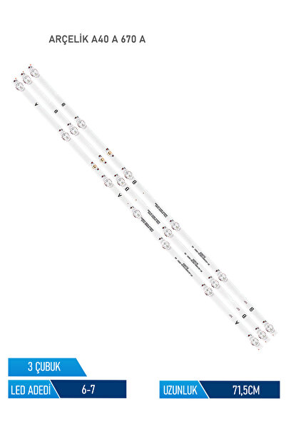 A40 A 670A 3 Parça 32 inc Tv Led Bar