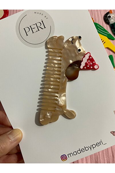 MADE BY PERİ Figured Bone, Bag Comb Cute Design Hair Comb Suitable for Childr...