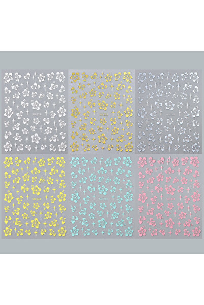 choice2 6pcs SO-233 Mixed 2/6pcs 3D Summer Hibiscus Flower Nail Stickers Set ...