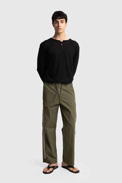 Hiccup GIESTO Pantaloni bărbătești drepți din bumbac poplin