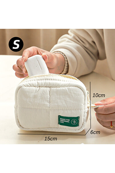 Choice White S 01 Must-have nylon waterproof cosmetic handbag for travel, a m...